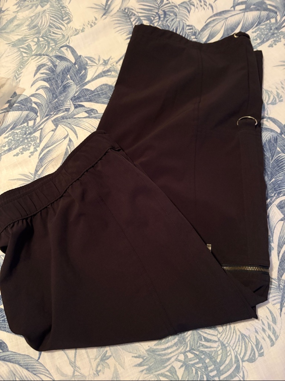 Chico's Black Capris with Zip & Ring Detail